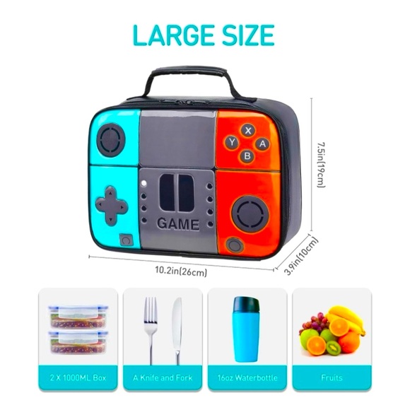 New. Lunch bag with fun game console/controller design. Perfect for any gamer! - Picture 1 of 13